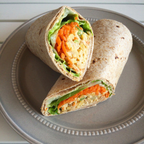 Buffalo Chickpea Salad Wrap