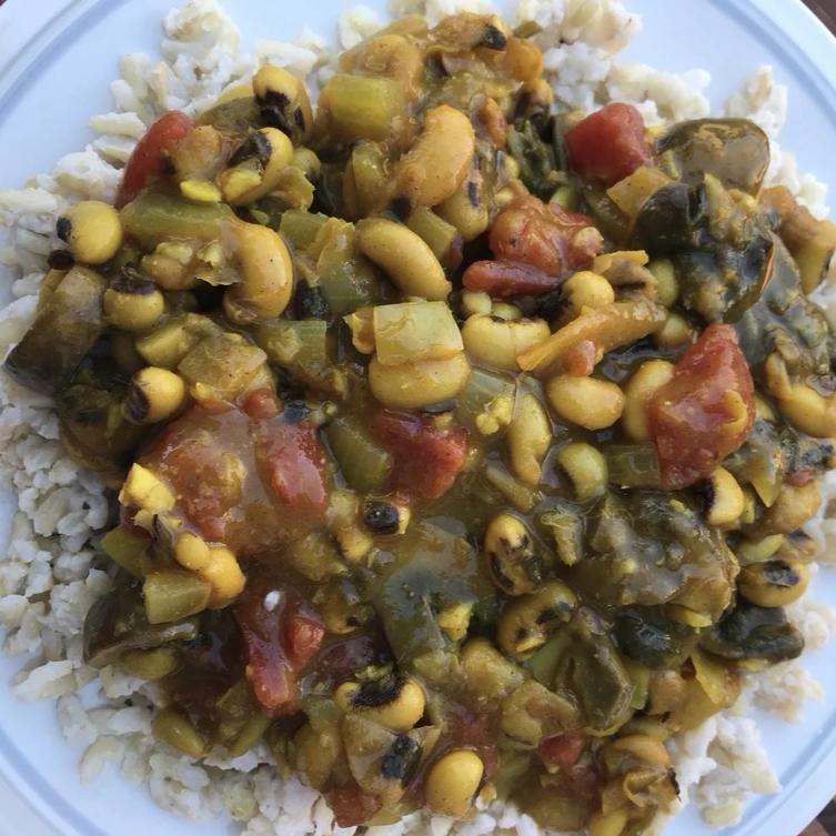 Indian Spiced Black Eyed Peas & Coconut Rice