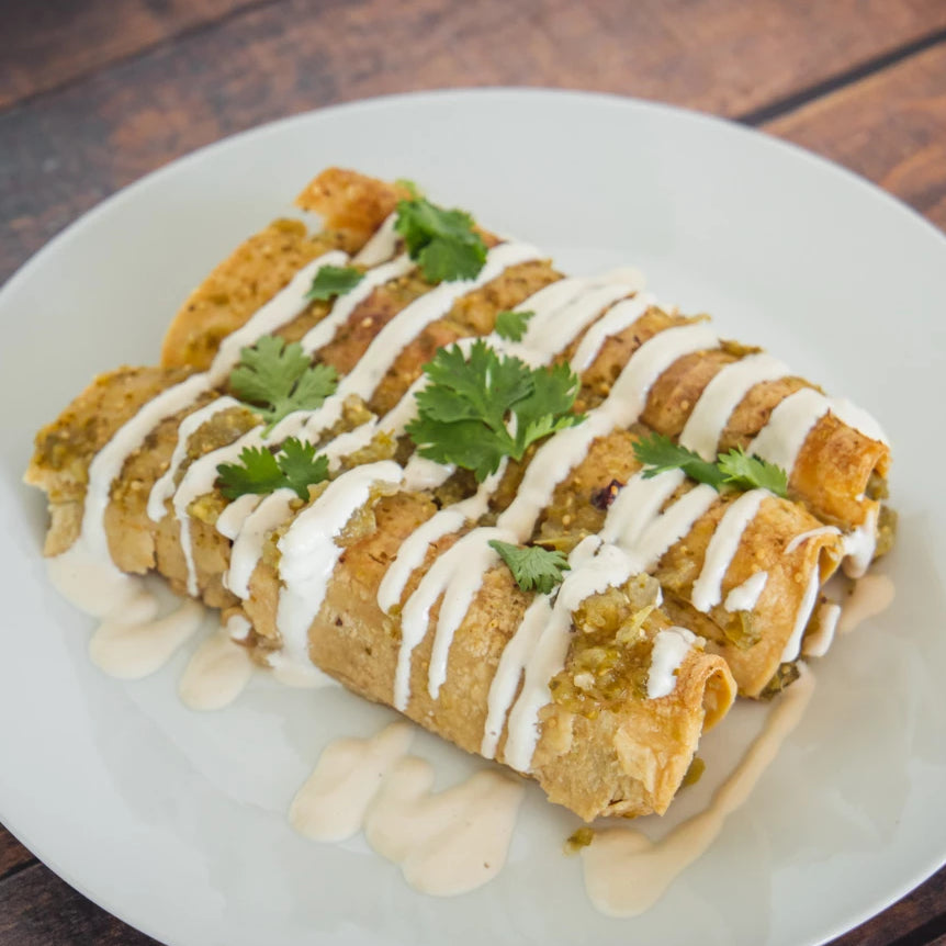 Enchiladas Verdes w/ Sour Cream Sauce