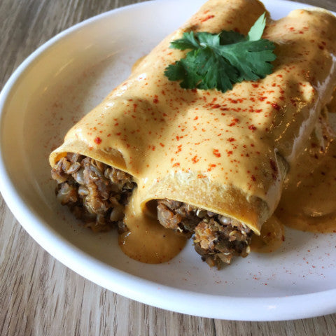 Enchiladas w/ Cheese Sauce