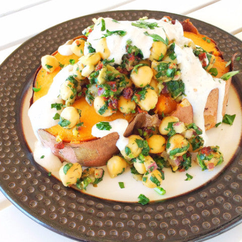 Mediterranean Loaded Sweet Potato